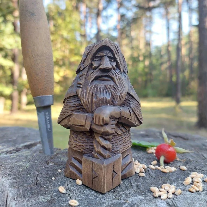 Odin Norse Pagan Statue Set Viking God Figurine Altar Decor Heathen Home Garden Sculpture Handcrafted Nordic Mythology Decor