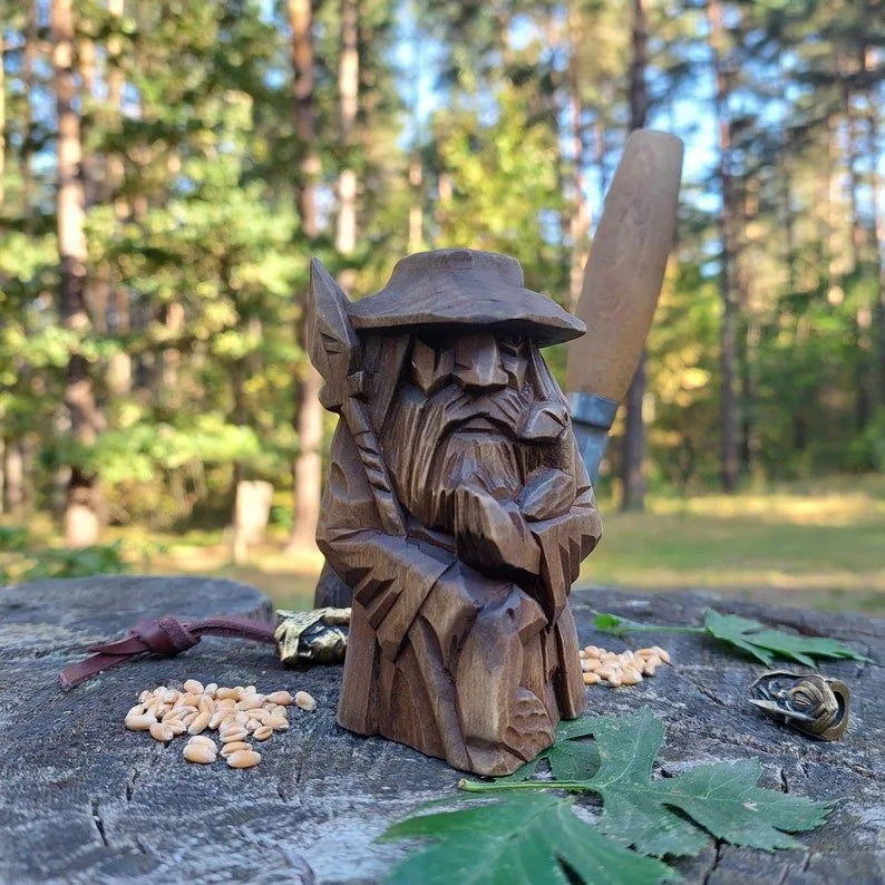 Odin Norse Pagan Statue Set Viking God Figurine Altar Decor Heathen Home Garden Sculpture Handcrafted Nordic Mythology Decor