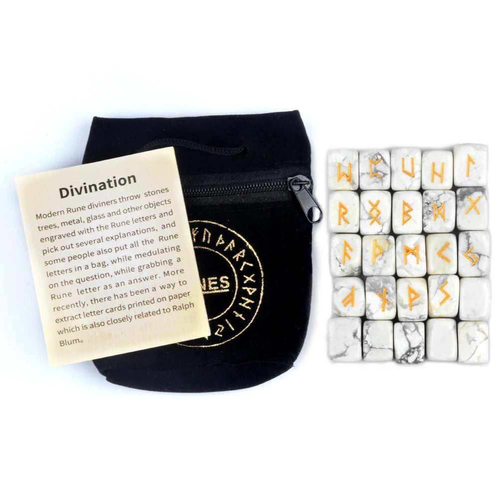 25pcs Natural Rune Stones For Divination Crystal Stones Quartz Chakra Energy Stones Runes Stones Energy stones Healing Meditatio