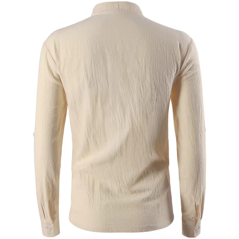 Mens White Pirate Medieval New Shirts Ruffle Steampunk Gothic Stand Collar Long Sleeve Shirt Men Renaissance Victorian Tops